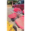 Image 4 : GROUP OF 14 STACKING CHAIRS - METAL WITH BURGUNDY PLASTIC SEATS