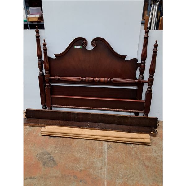 * Double Vintage Style Wood Bed Frame - 55" Wide x 51" Tall - CANNOT SHIP