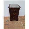 Image 1 : * Vintage Style Three Drawer Night Stand (15"w x14"d x28"h), tempered glass piece - CANNOT SHIP