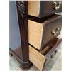 Image 2 : * Vintage Style Three Drawer Night Stand (15"w x14"d x28"h), tempered glass piece - CANNOT SHIP