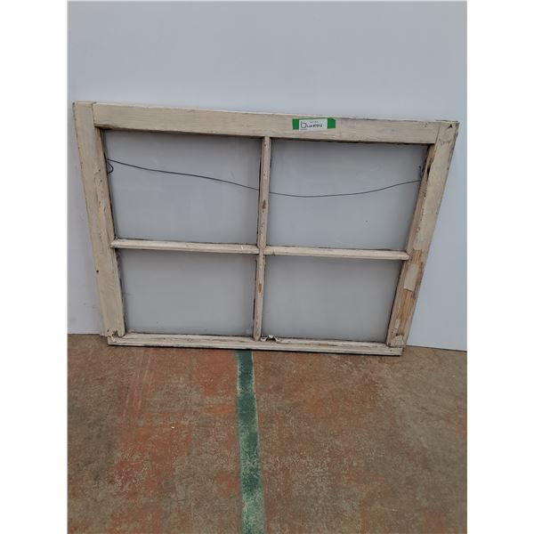 * Antique Four Panel Window - 35.5" x 27" - CANNOT SHIP