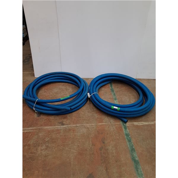 **(2) Blue Rubber Lined Water Hose Rolls - Approx 60Ft Length Each Roll - CANNOT SHIP