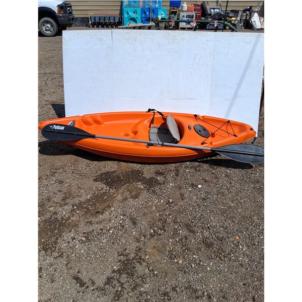 ** Orange Pelican Kayak w/Paddle - 180lbs Max Weight Capacity -7.5ft x 2.5ft - CANNOT SHIP