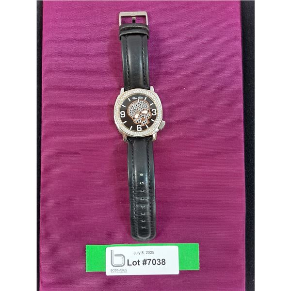 Marc Ecko Large Sugar Skull Quartz Watch - Black Band - Working