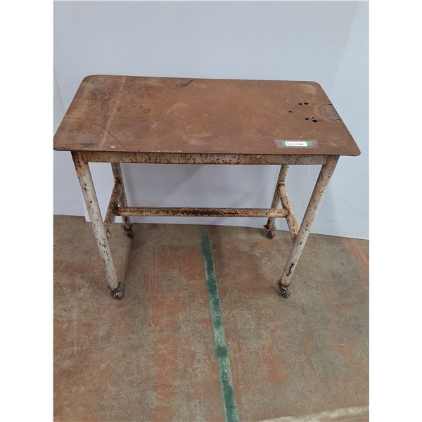 ** Custom Made Metal Shop Work Bench w/Wheels - CANNOT SHIP - 37" x 21" x 35"t