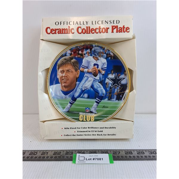 Hunter Decorative Plate "Troy Aikman" of the Dallas Cowboys