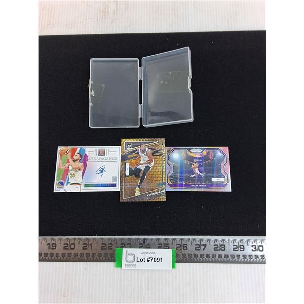 (3) Panini Collector Cards (Curry, Durant, LeBron) - Authenticity Not Guaranteed