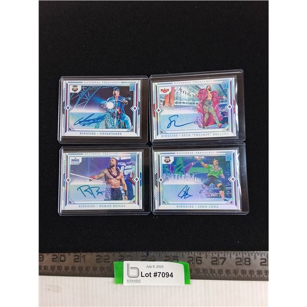 (4) Panini "National Treasures" Ring Side Collector Cards- Authenticity Not Guaranteed