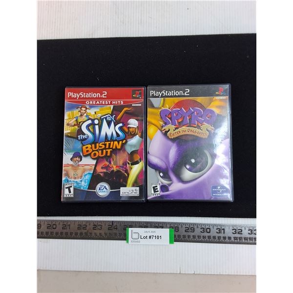 (2) Sony PS2 Video Games (Sims, Spyro)