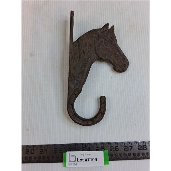 Vintage Cast Iron Horse Head Coat Hook