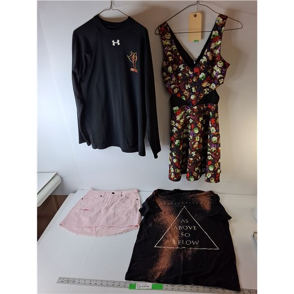 Clothing Lot- Skirt; 1, (2) Shirts- M, Dress- S