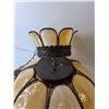 Image 3 : Vintage Glass Hanging Lamp with Switch- Working 17" Diameter, 12" Tall  -  PICK UP