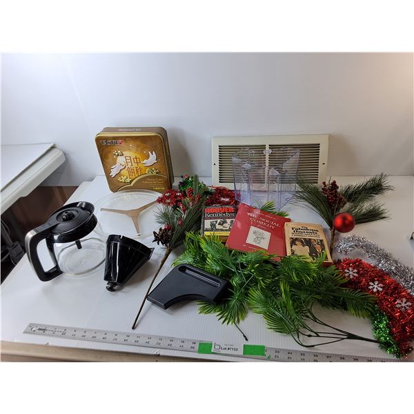 Artificial Plants, (2) Register Covers, (3) Books, Misc.