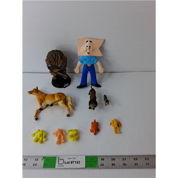 Toy Figurines- Star Wars, Champion Auto, Animals, Misc.