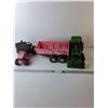 Image 1 : (2) Plastic Toy Tractors- John Deere & Tonka & Trailer, Up to 14" Long- As Is