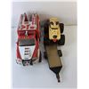Image 2 : (5) Plastic & Die Cast Toy Vehicles & (2) Trailers Up to 12" Long