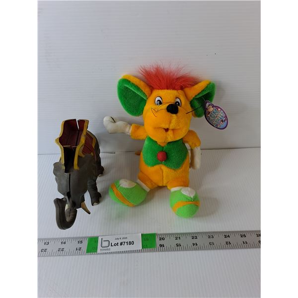 Fun Street Stuffy & Plastic Elephant Figurine
