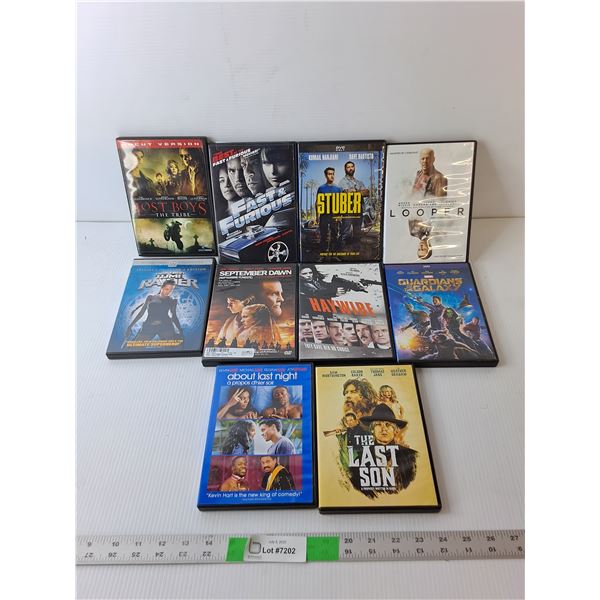 (10) DVDs- Looper, Haywire, Stuber, Misc.