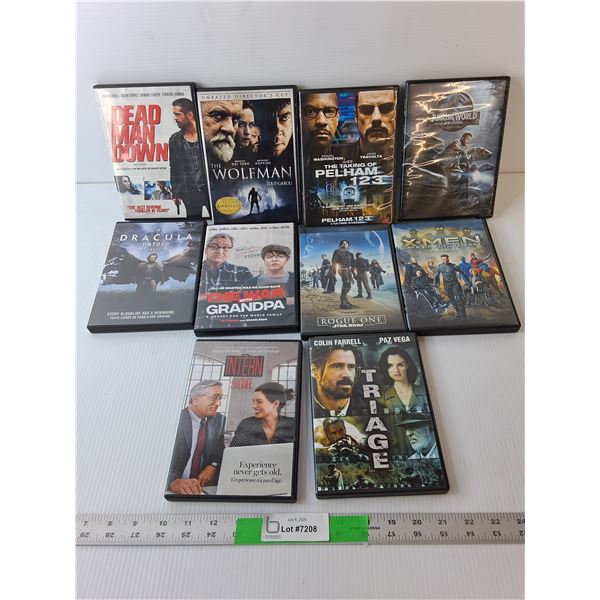 (10) DVDs- Jurassic World, Triage, Intern, Misc.