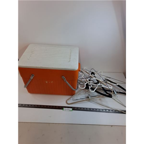 Vintage Picnic Cooler - 18x12x13", Assorted Clothes Hangers - Pickup Preferred