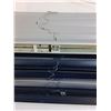 Image 2 : (2) Plastic 4' Wide Window Blinds - Gray & Navy - Some Fading - Pickup Only