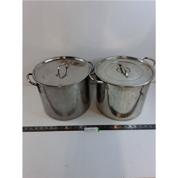 (2) Stock Pots - 11.5" Dia x 9.5" Tall