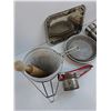 Image 2 : Vintage Strainer & Masher, Pie Plates, Platter, Champ Thermos