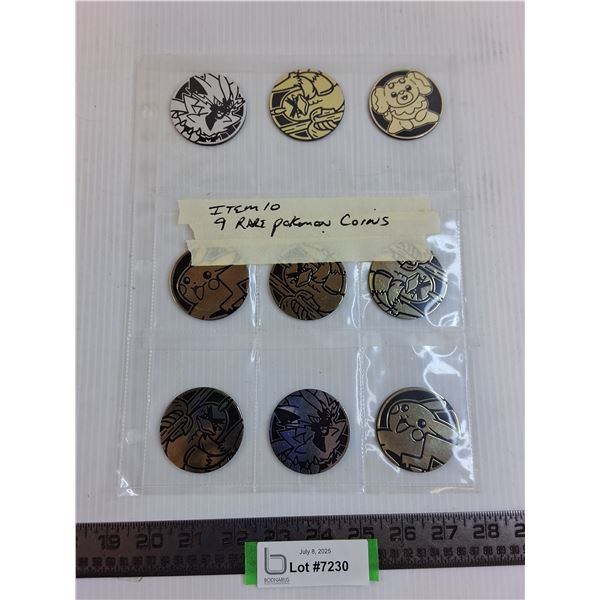 (9) Pokemon Token Pogs - Authenticity Not Guaranteed