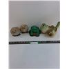 Image 1 : (5) Garden Ornaments- 4 Ceramic Birds, Concrete Frog