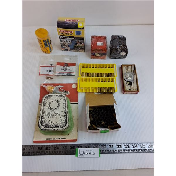 Spent Bullet Casings, Air & Fuel Filter, Paint, Toilet Deodorizer, Misc.