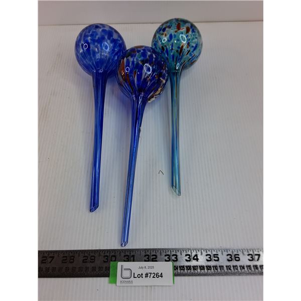 (3) Glass Plant Water Globes