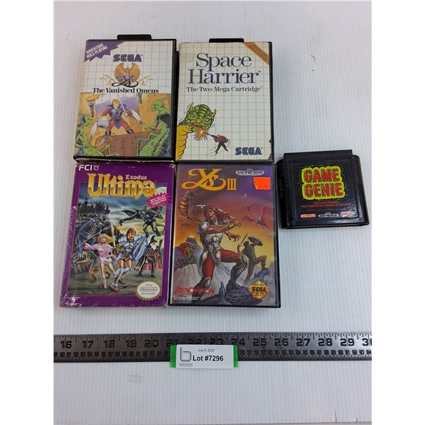 (5) Video Game Cartridges (Sega, Nintendo) - Cannot Authenticate