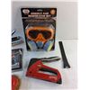 Image 3 : Folding Hex Key Wrench, Goggle & Respirator Set, Roofing Staplers, Wire Brush Attachment