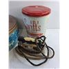 Image 3 : Gian-et Electric Iron - As Is, Hat Box and Swifts Tin with Lid
