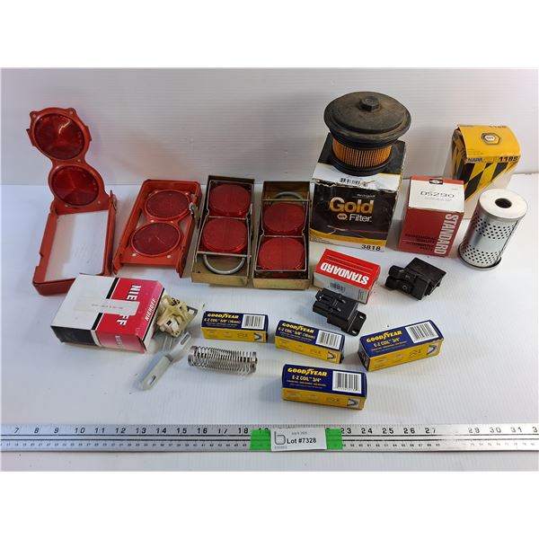 Light Reflectors, Various Car Parts, Fuel & Oil Filters, E Z Coils and Misc