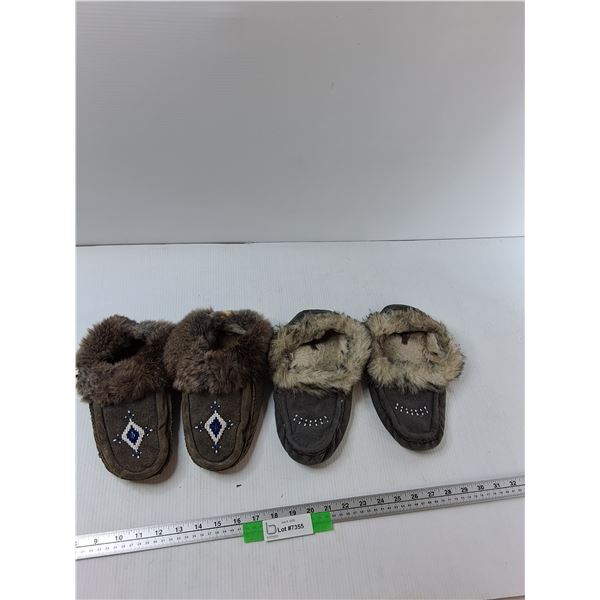 (2) Pair Of Moccasins- Approx. Adult Small