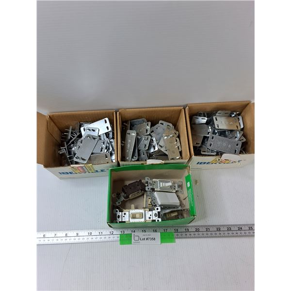 (3) Boxes Iberville Protector Plates, Assorted Light Switches - As Is