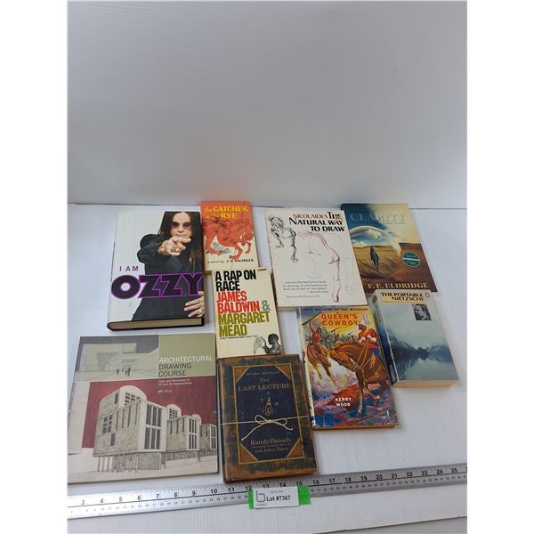 (9) Books - I Am Ozzy, The Queens Cowboy, The Last Lecture, Misc