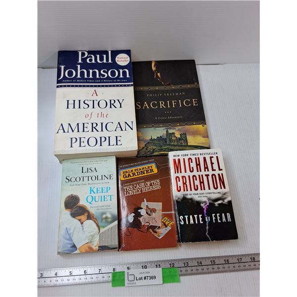 (5) Books - State Of Fear, Keep Quiet, The Case Of The Lonely Heiress, Misc