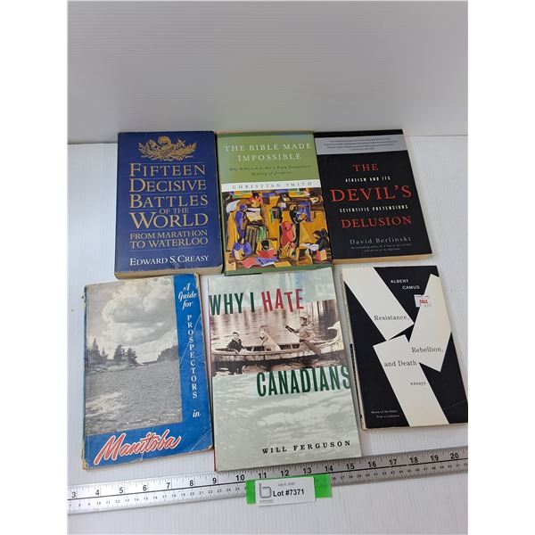 (6) Books - A Guide For Prospectors, Why I Hate Canadians, Resistance Rebellion And Death, Mis