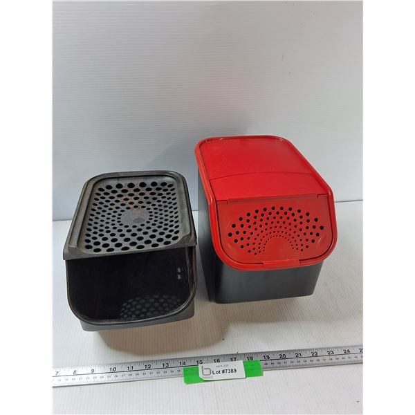 (2) Tupperware - Potato And Onion Containers