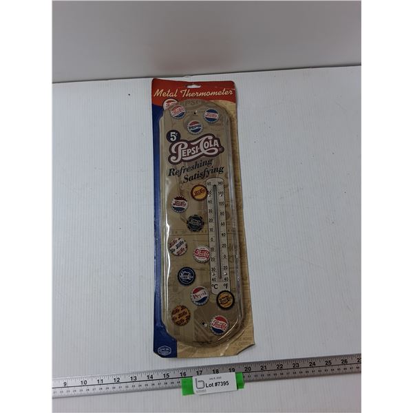 Pepsi-Cola Metal Thermometer  - 17'' x 5'' As Is