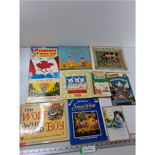 (9) Books - Beetle Bailey, Calico The Wonder Horse, You're In Love Charlie Brown, Misc