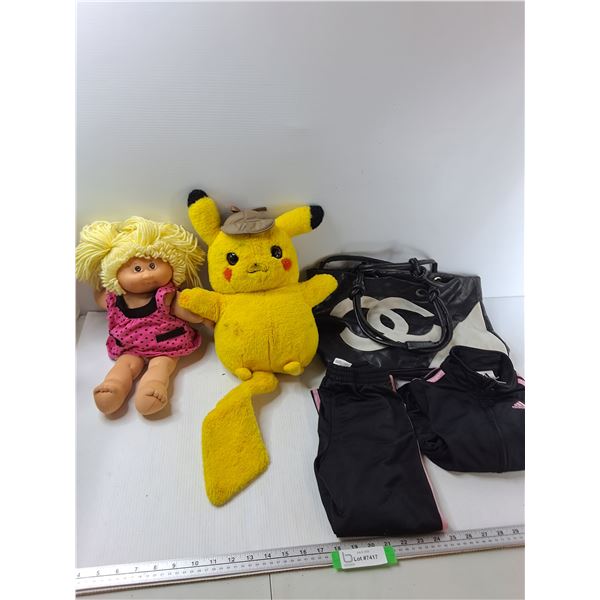 Assorted - Cabbage Patch Doll, Stuffed Pikachu, Purse, Track Suit Size 6X - As Is