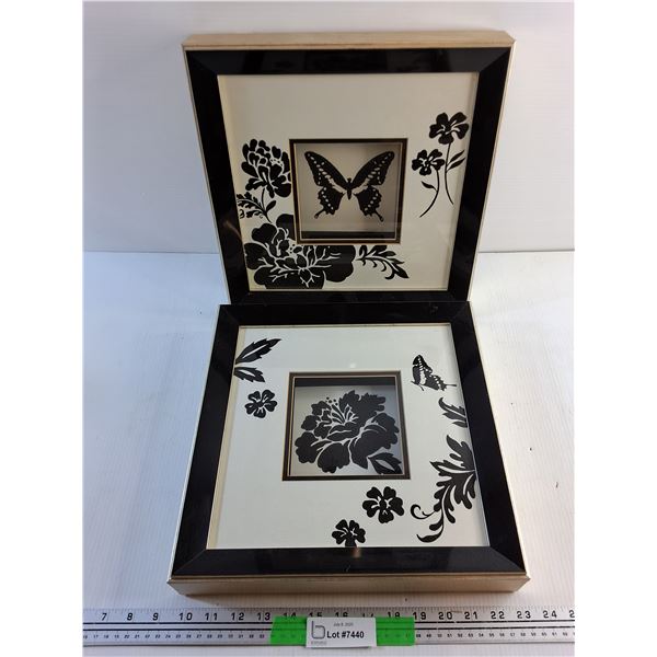 (2) Wall Decorations 13" x 13" x 2"