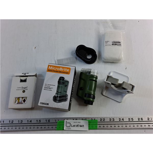 Playing Cards, Zoom Pocket Microscope, Spatula Holder and Blackberry Case
