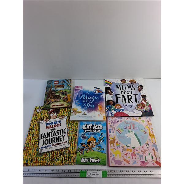Various Books - Find the Magical Unicorn, Cat Kid Comic Club and Where's Waldo