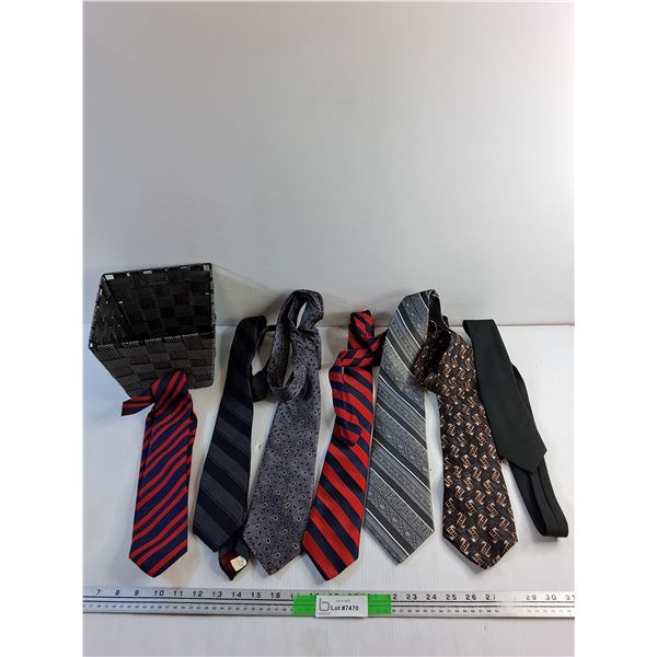 Various Ties and Basket
