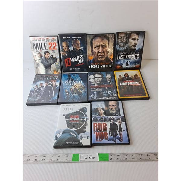 (10) DVDs- Good People, Last Knights, Rob the Mob, Misc.