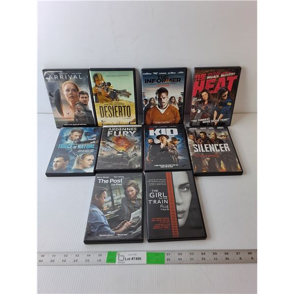 (10) DVDs- The Heat, Silencer, The Kid, Misc.